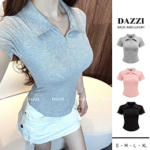 Áo thun nữ cổ bẻ phối dây kéo KENCO , áo polo nữ ôm dáng vải cotton nhuyễn KENCO MA1079